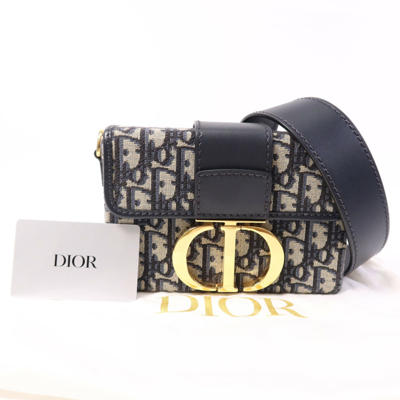 Dior 帆布/皮革30 Montaigne金扣肩背袋袋-14