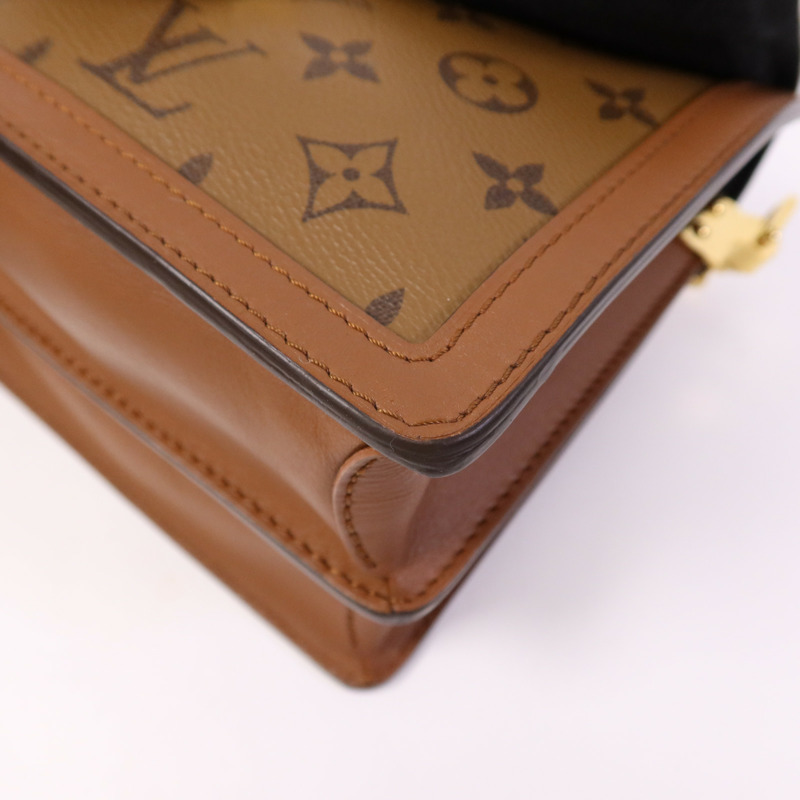 LOUIS VUITTON Monogram Reverse Dauphine MM金扣肩背袋-4