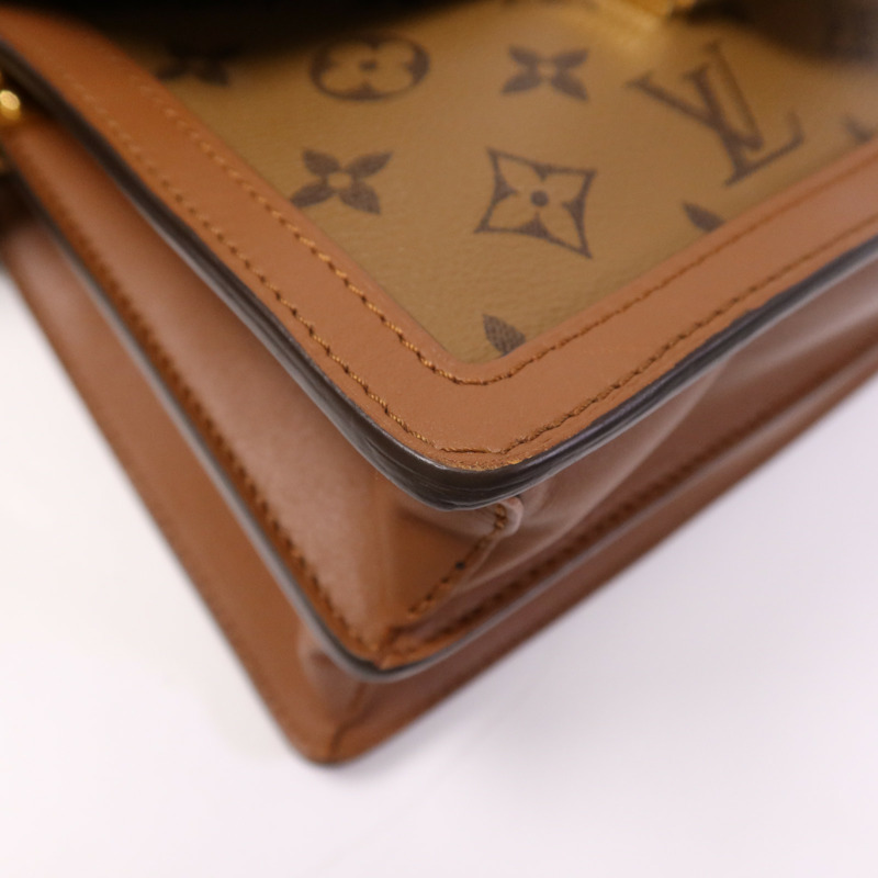 LOUIS VUITTON Monogram Reverse Dauphine MM金扣肩背袋-5