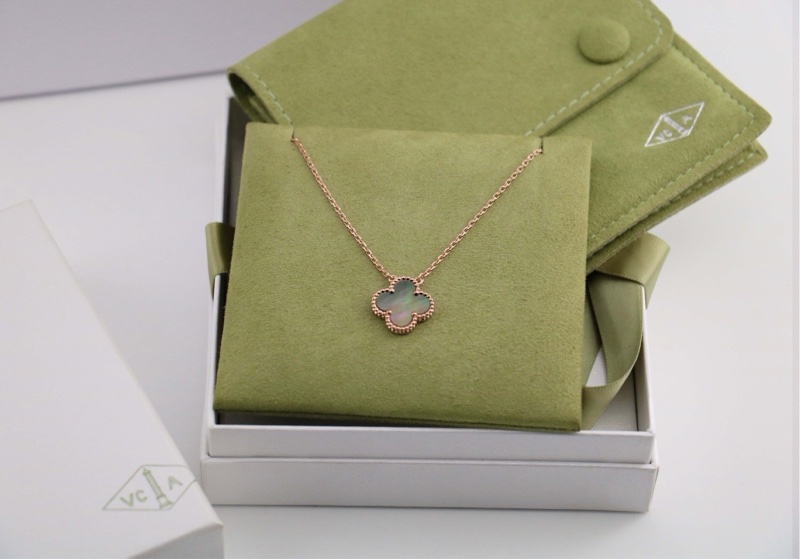 vca 梵克雅寶 18K玫瑰金 灰中花 項鍊 新扣 20年款-0
