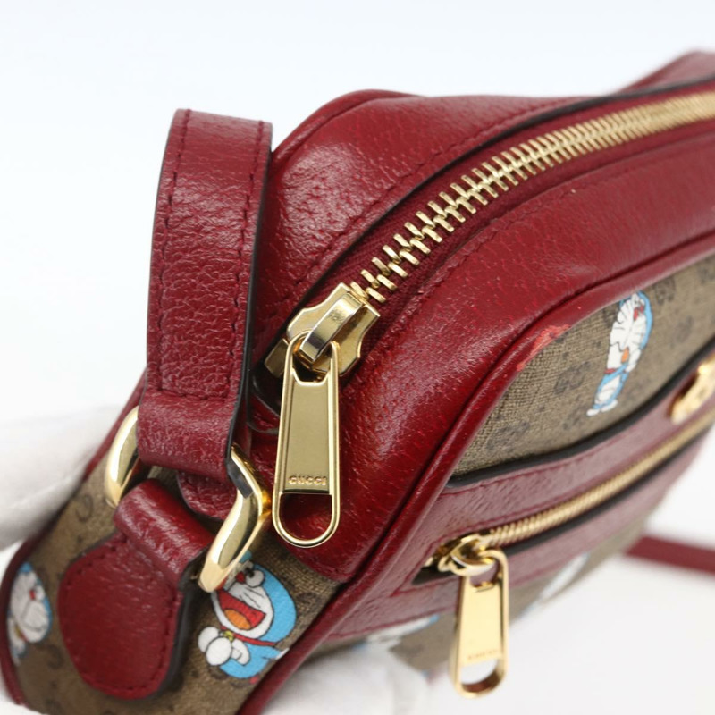 【日本直送】GUCCI GUCCI × 哆啦A夢 Micro GG Supreme 包 PVC 米色 金色 647784 正品 149862SM-8