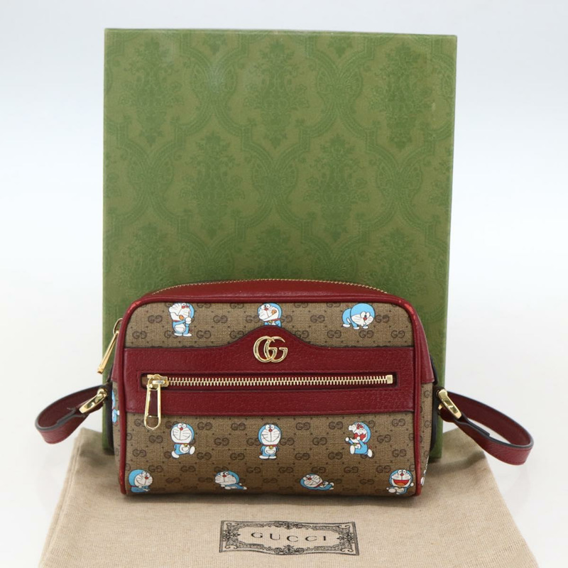 【日本直送】GUCCI GUCCI × 哆啦A夢 Micro GG Supreme 包 PVC 米色 金色 647784 正品 149862SM-11