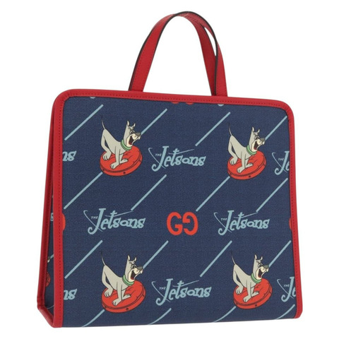 GUCCI 托特包 PVC 海軍藍/銀色 605614 正品 159842M