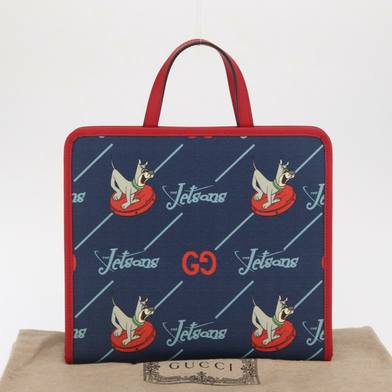 【日本直送】GUCCI 托特包 PVC 海軍藍/銀色 605614 正品 159842M-11