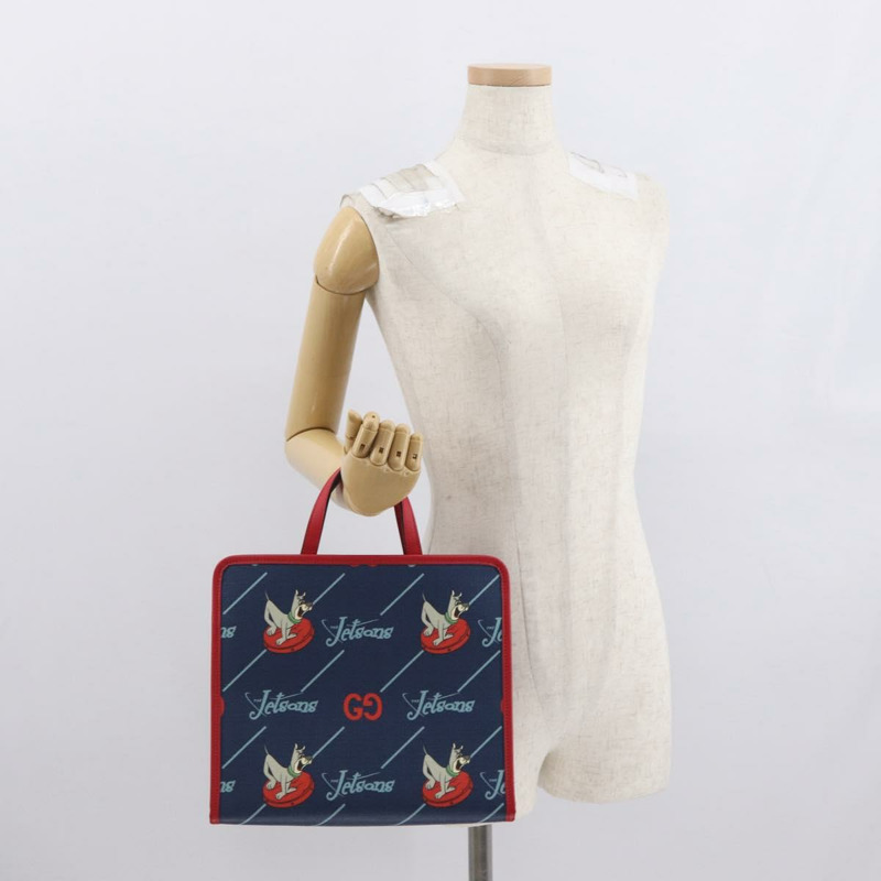 【日本直送】GUCCI 托特包 PVC 海軍藍/銀色 605614 正品 159842M-20