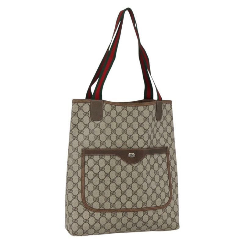 【日本直送】GUCCI GG Supreme Web Sherry Line 手提包 PVC 米色 39 02 003 正品 ep13207V-0