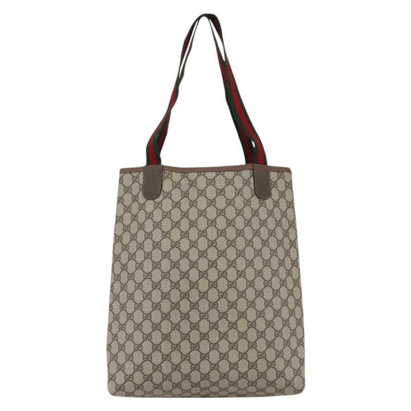 【日本直送】GUCCI GG Supreme Web Sherry Line 手提包 PVC 米色 39 02 003 正品 ep13207V-1