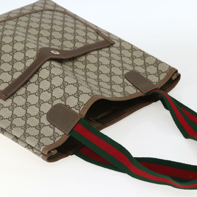 【日本直送】GUCCI GG Supreme Web Sherry Line 手提包 PVC 米色 39 02 003 正品 ep13207V-5