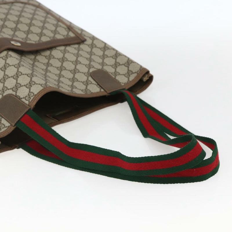 【日本直送】GUCCI GG Supreme Web Sherry Line 手提包 PVC 米色 39 02 003 正品 ep13207V-6