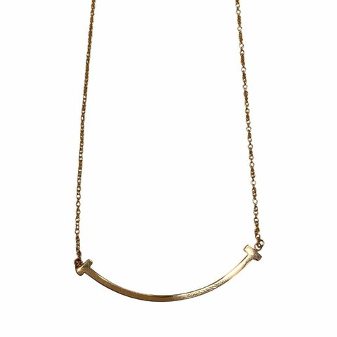 TIFFANY&CO. 蒂芙尼 T SMILE NECKLACE SMALL SIZE 微笑項鍊小號 K18 PG