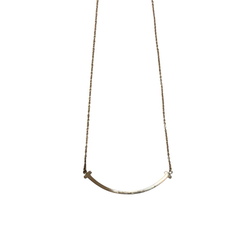TIFFANY&CO. 蒂芙尼 T SMILE NECKLACE SMALL SIZE 微笑項鍊小號 K18 PG-1