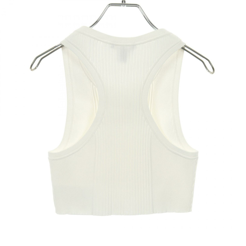 路易威登 (LOUIS VUITTON) 羅紋針織露臍背心 #S 人造絲 白色 二手 女款-1