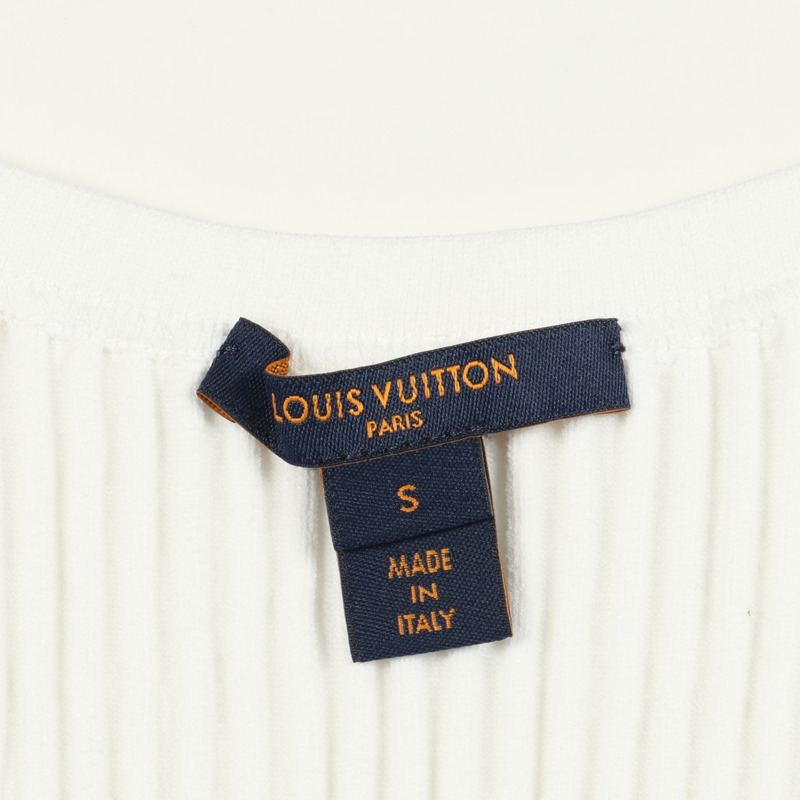 路易威登 (LOUIS VUITTON) 羅紋針織露臍背心 #S 人造絲 白色 二手 女款-2