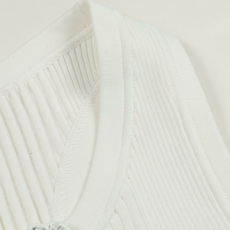 路易威登 (LOUIS VUITTON) 羅紋針織露臍背心 #S 人造絲 白色 二手 女款-5