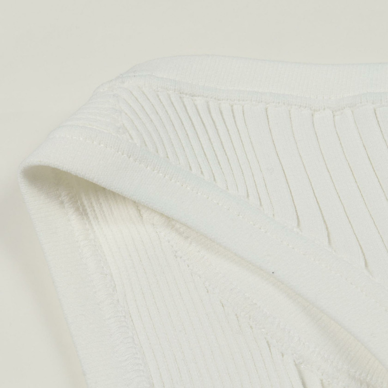 路易威登 (LOUIS VUITTON) 羅紋針織露臍背心 #S 人造絲 白色 二手 女款-7