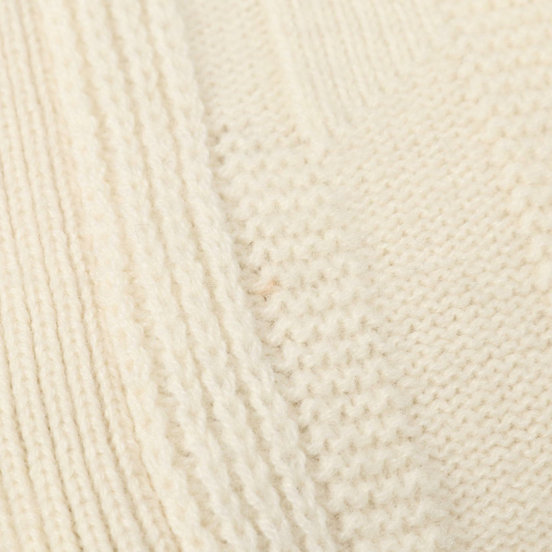 愛馬仕針織開襟衫 #38 短袖羊毛米色二手女款-4