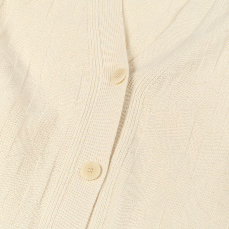 愛馬仕針織開襟衫 #38 短袖羊毛米色二手女款-6