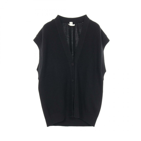 愛馬仕 Sellier 紐扣針織背心 3H2706D1 羊絨黑色 二手 女款 34 碼