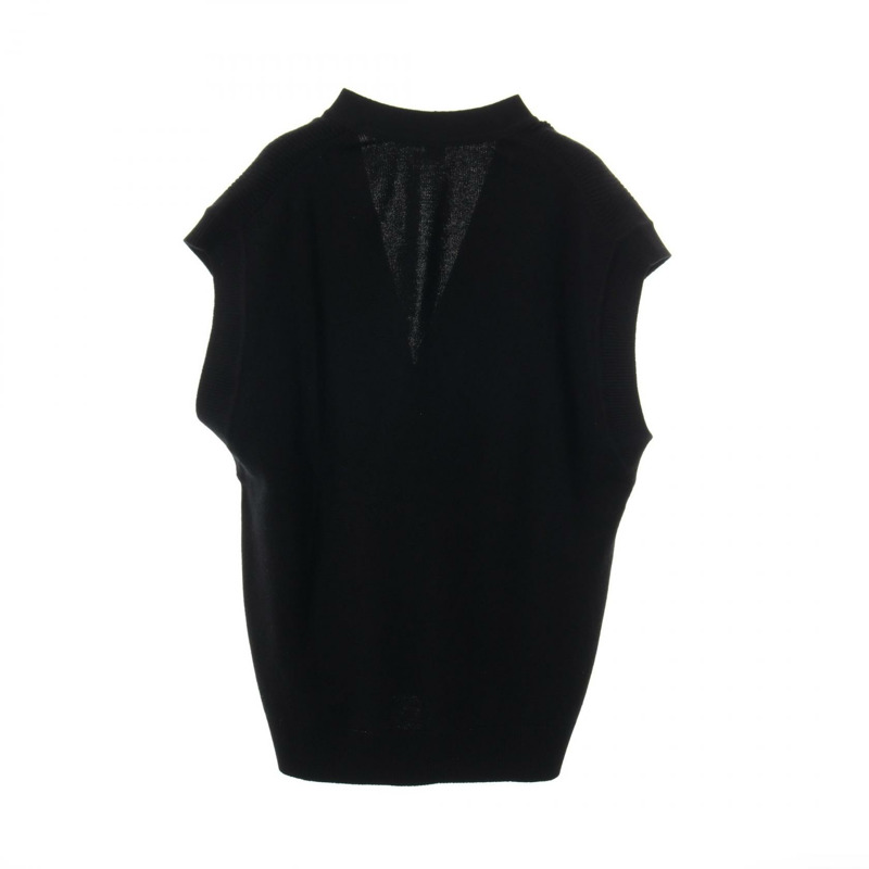 愛馬仕 Sellier 紐扣針織背心 3H2706D1 羊絨黑色 二手 女款 34 碼-1