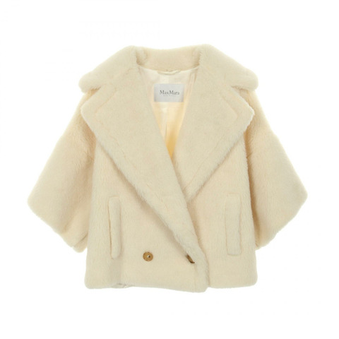 MAX MARA TEDDY 泰迪熊圖案 其他外套 羊毛 絲綢 羊駝毛 白色 二手 女款