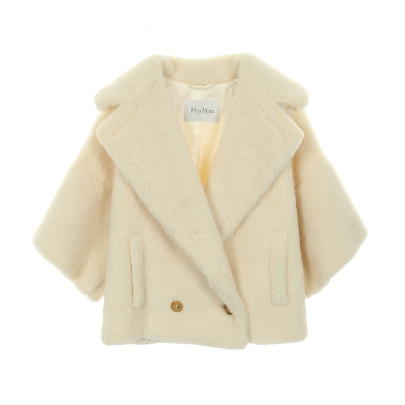 MAX MARA TEDDY 泰迪熊圖案 其他外套 羊毛 絲綢 羊駝毛 白色 二手 女款-0