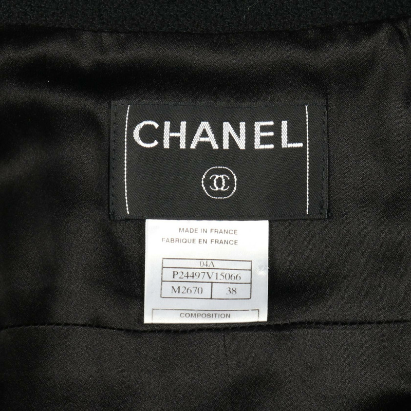 香奈兒 COCO Mark 斜紋軟呢外套 P24497 V15066 羊毛 黑白 二手 女款-2