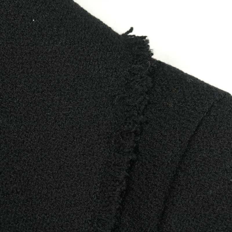 香奈兒 COCO Mark 斜紋軟呢外套 P24497 V15066 羊毛 黑白 二手 女款-8