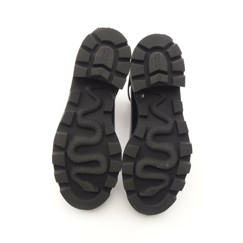 GUCCI 中跟短靴，黑色真皮，附logo，二手女款 #38-3