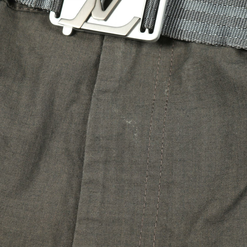 路易威登 LV 扣長褲 RM232 U72 HPP44W 棉尼龍卡其色 二手 男款 #50-6