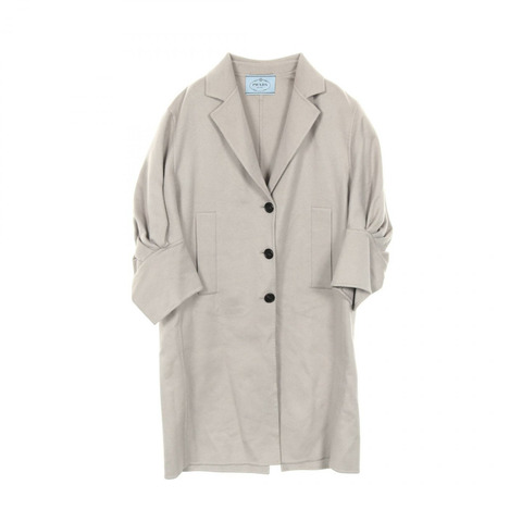 PRADA 繭型袖子其他羊絨大衣灰色二手女裝