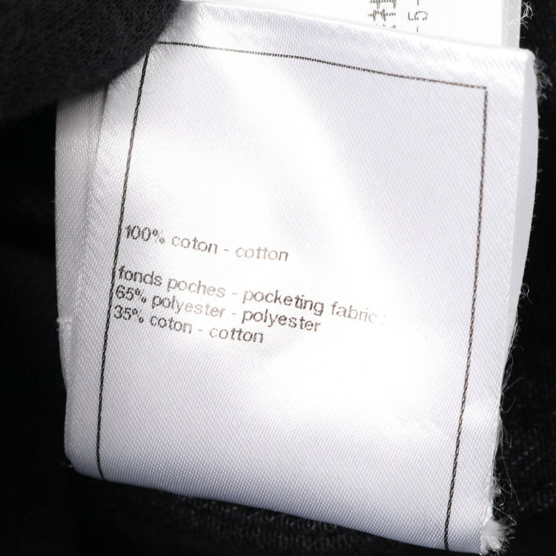 香奈兒山茶花可可標誌修身外套 #38 黑色棉質二手女款-5