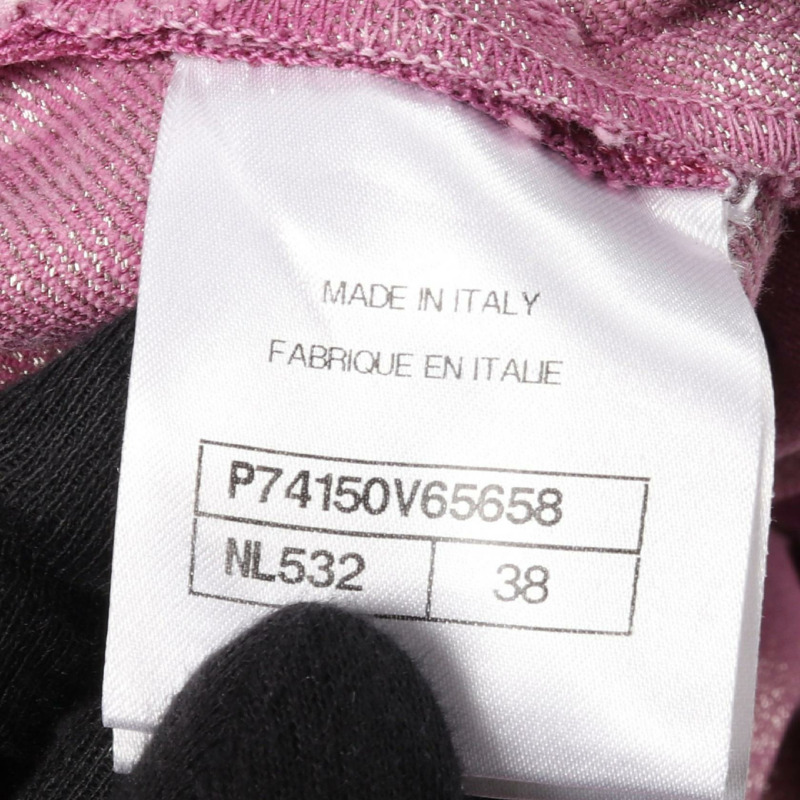 香奈兒 COCO 標誌牛仔長褲 #38 棉質粉紅二手女款 CC-3