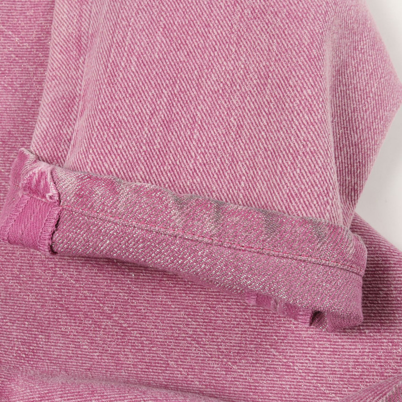 香奈兒 COCO 標誌牛仔長褲 #38 棉質粉紅二手女款 CC-8