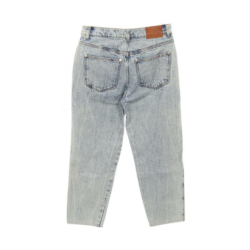 香奈兒 COCO 標誌紐帶牛仔褲 #36 棉質藍色二手女款-1