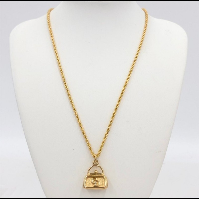 日本帶回Christian Dior 包包圖案項鍊搭配盒子,絕版品-7
