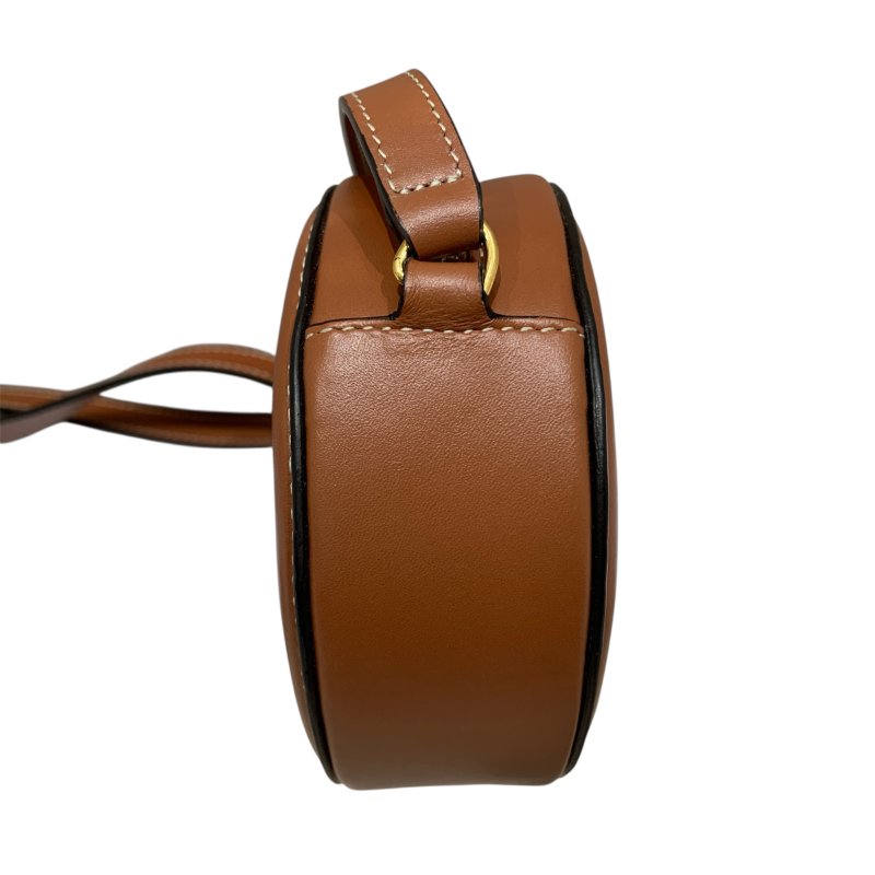 CELINE 思琳 TRIOMPHE 斜背橢圓形側背包 皮革 棕色 金釦-3