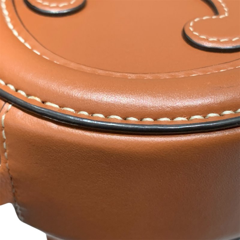 CELINE 思琳 TRIOMPHE 斜背橢圓形側背包 皮革 棕色 金釦-10