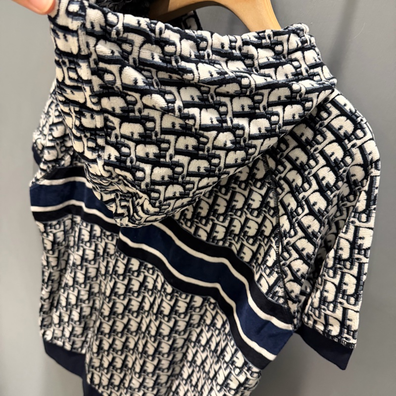 Dior 老花 毛巾布 連帽上衣 L-13