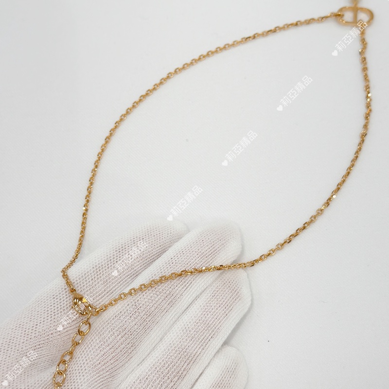 莉亞精品♡ Dior 金色垂墜珍珠項鍊 近新美品-6