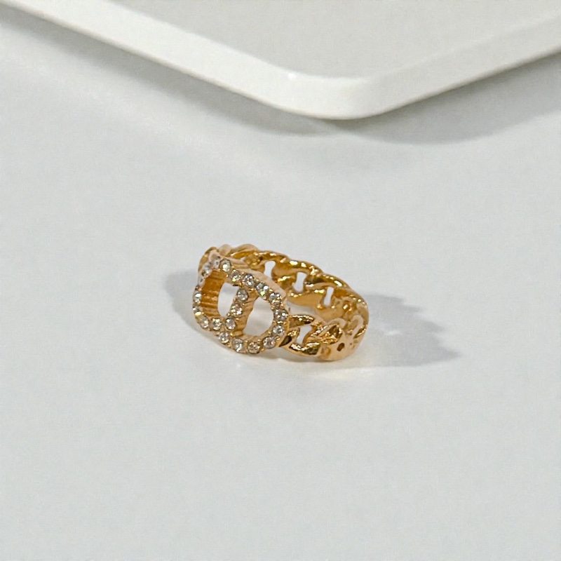 莉亞精品♡ Dior 水鑽戒指 #M 近新美品-0