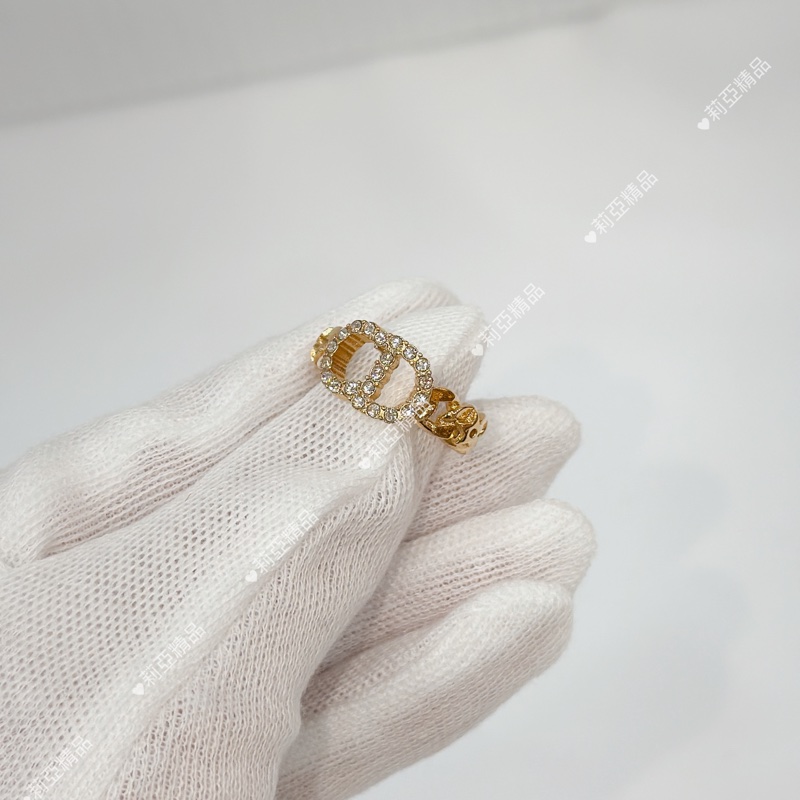 莉亞精品♡ Dior 水鑽戒指 #M 近新美品-1