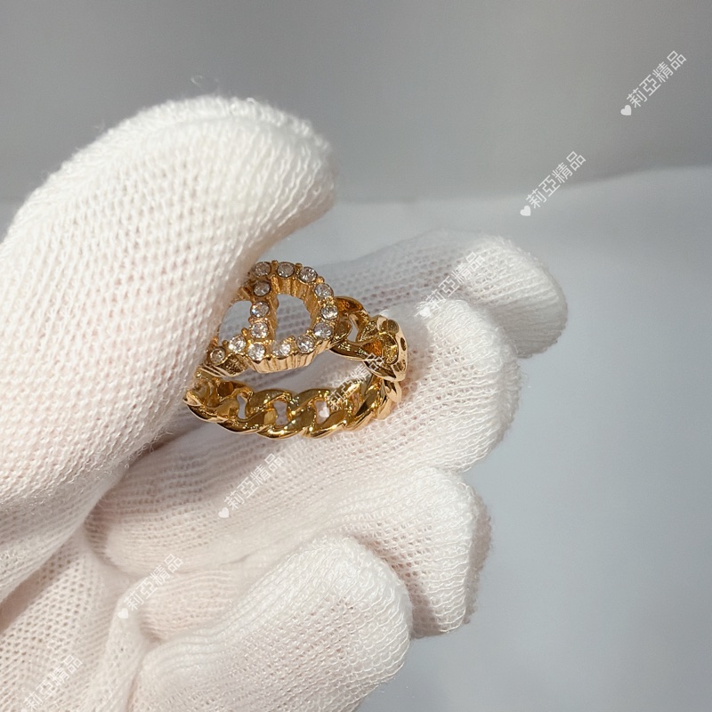 莉亞精品♡ Dior 水鑽戒指 #M 近新美品-6