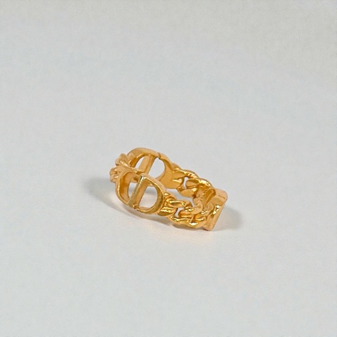 莉亞精品♡ Dior CD金屬戒指 #M 二手美品
