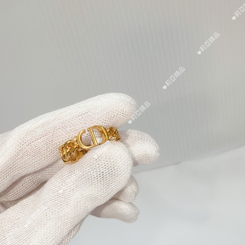 莉亞精品♡ Dior CD金屬戒指 #M 二手美品-1