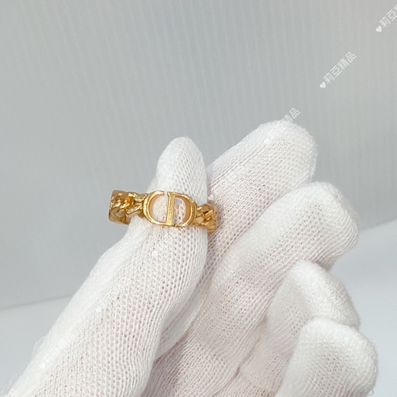 莉亞精品♡ Dior CD金屬戒指 #M 二手美品-3