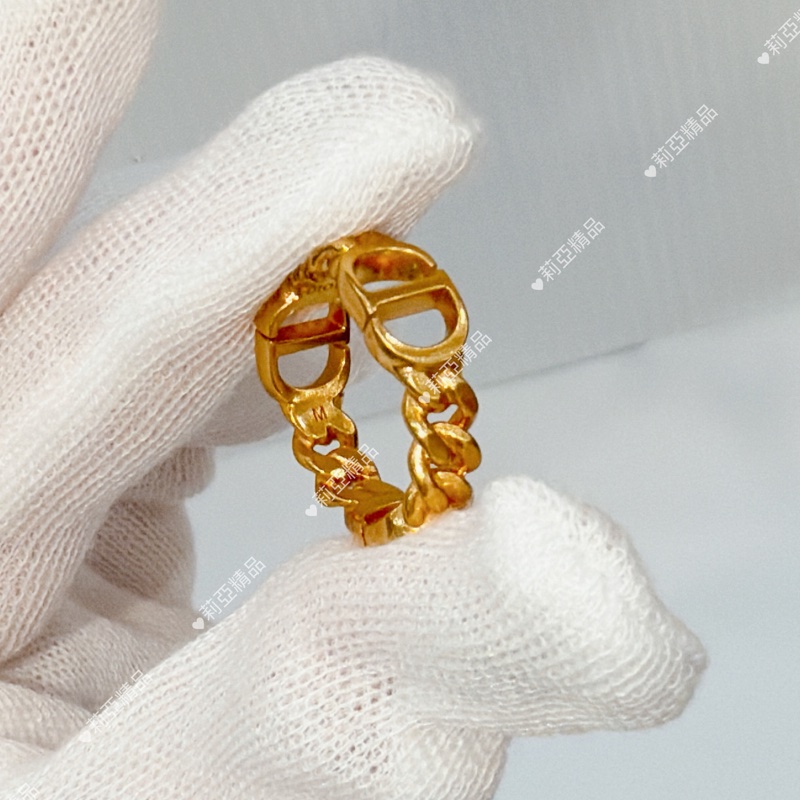 莉亞精品♡ Dior CD金屬戒指 #M 二手美品-7