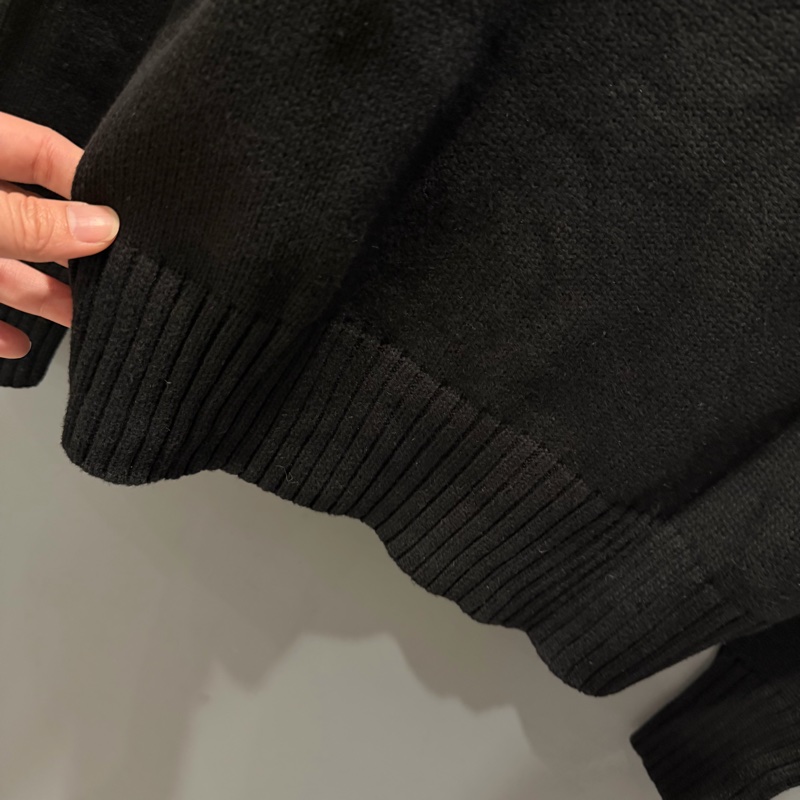 Ami 大愛心刺繡 針織外套 黑-14