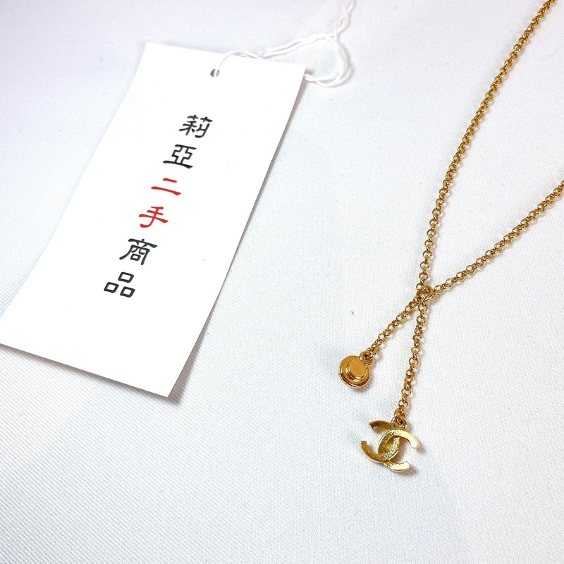 莉亞精品♡Chanel 粉色水晶水鑽項鍊 二手-5