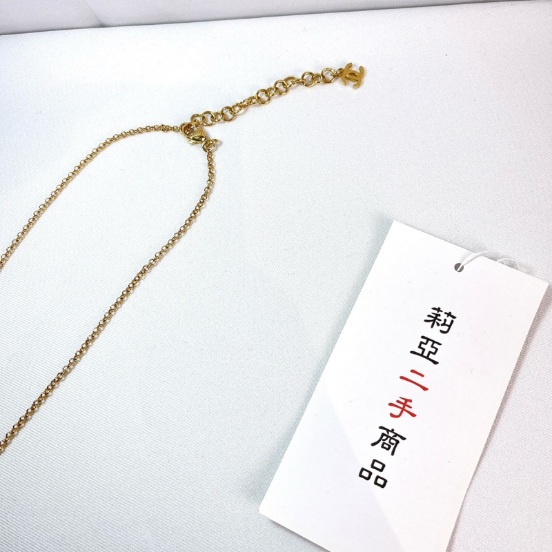 莉亞精品♡Chanel 粉色水晶水鑽項鍊 二手-6