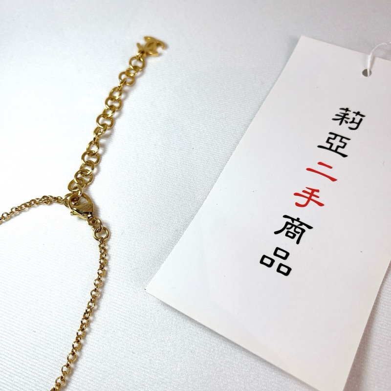 莉亞精品♡Chanel 粉色水晶水鑽項鍊 二手-7